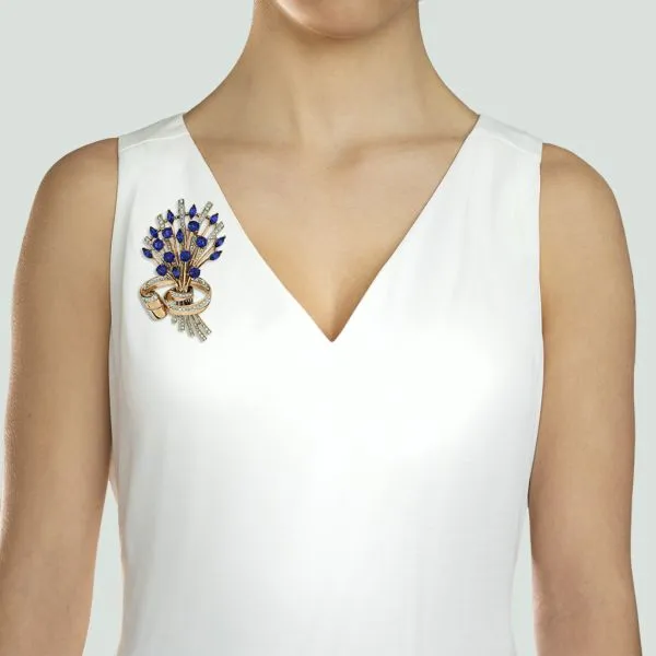 Vintage 1940's Coro Craft Adolph Katz Sterling Rose Gold Lar